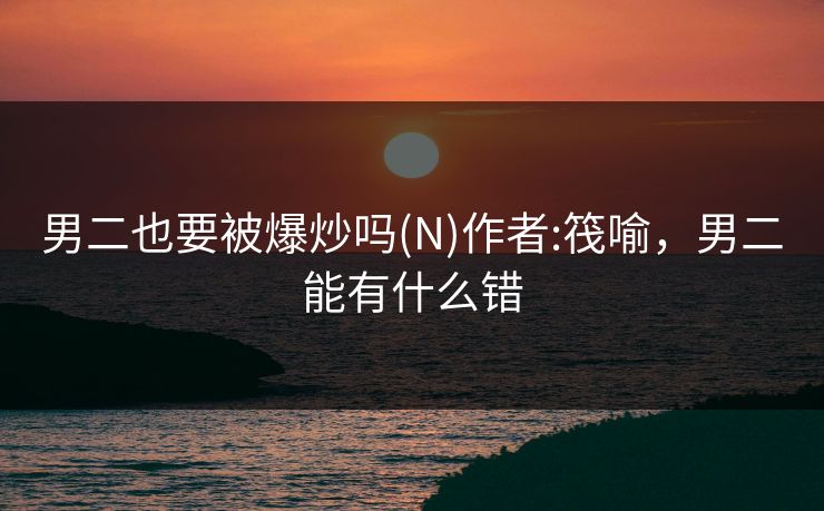 男二也要被爆炒吗(N)作者:筏喻,男二能有什么错 男二也要被爆炒吗(N)作者:筏喻,男二能有什么错